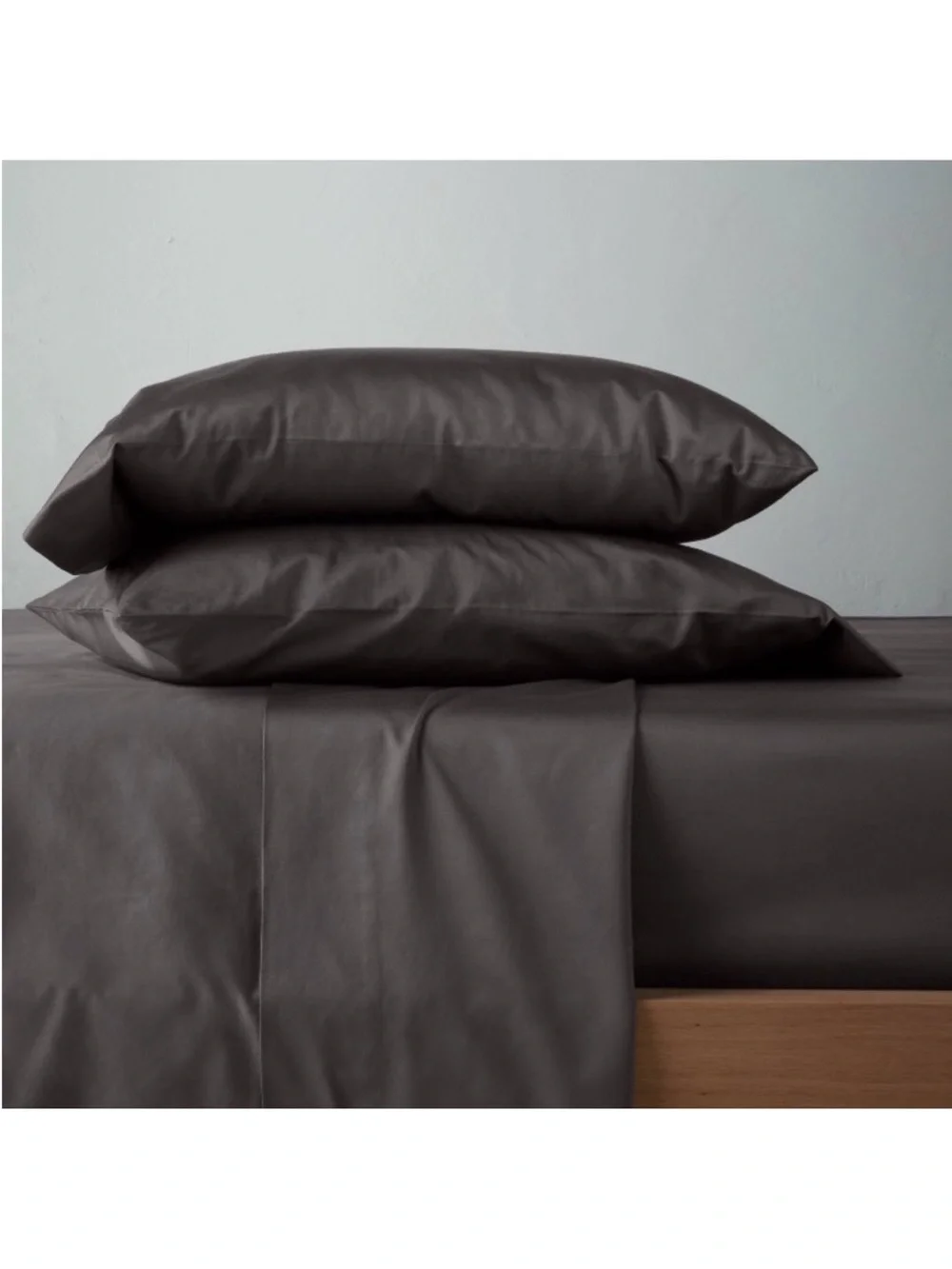 NWT King 500 Thread Count Washed Supima Sateen Solid Sheet Set Gray Casaluna